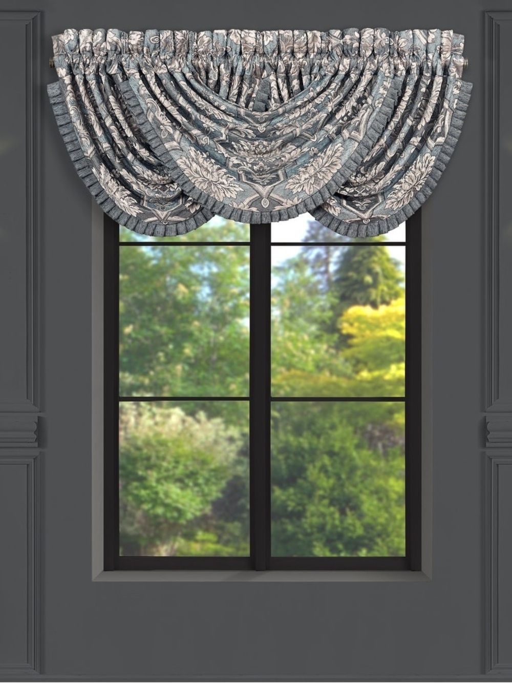 J Queen New York Woodhaven Waterfall Window Valance NWT